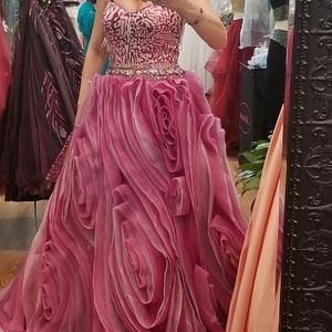 Hot pink prom dress